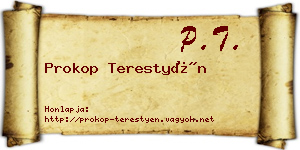 Prokop Terestyén névjegykártya